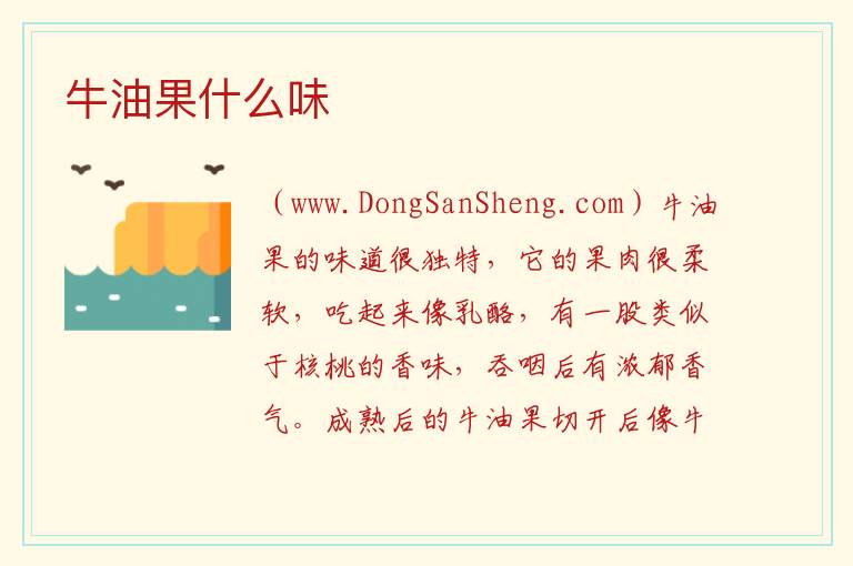 牛油果什么味 