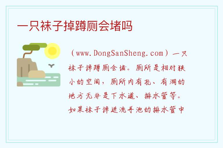 一只袜子掉蹲厕会堵吗 