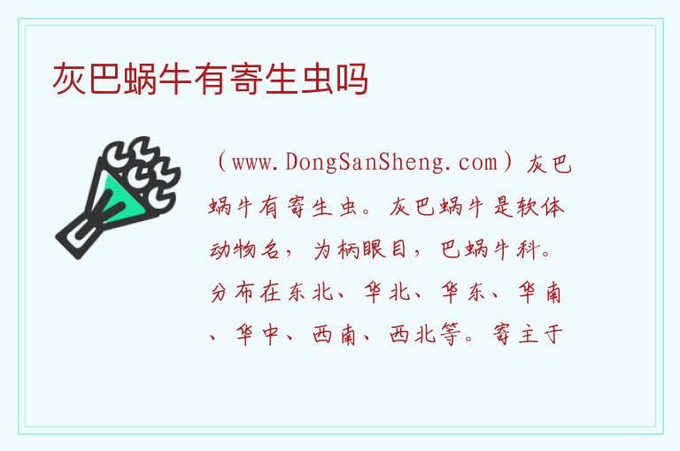 灰巴蜗牛有寄生虫吗 