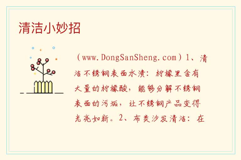 清洁小妙招 