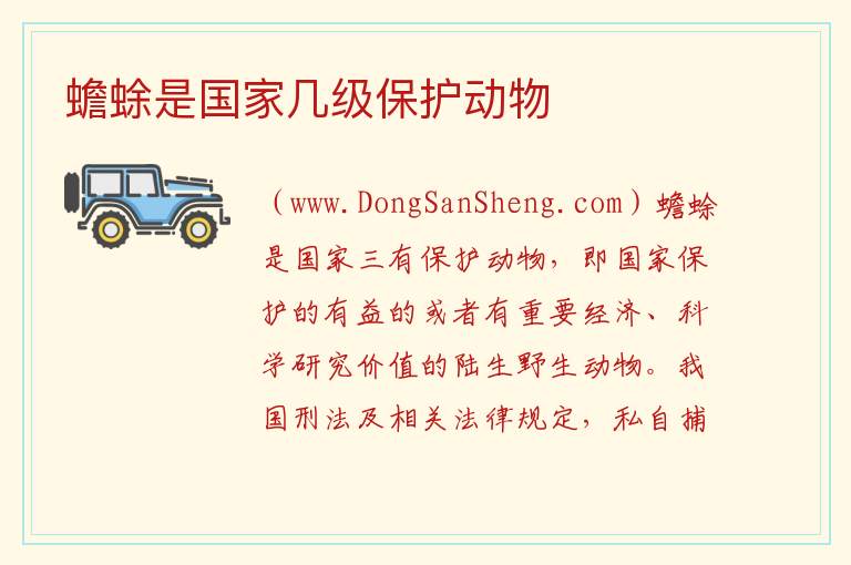 蟾蜍属于几级保护动物，蟾蜍属于几级保护动物