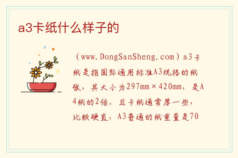 a3卡纸什么样子的 