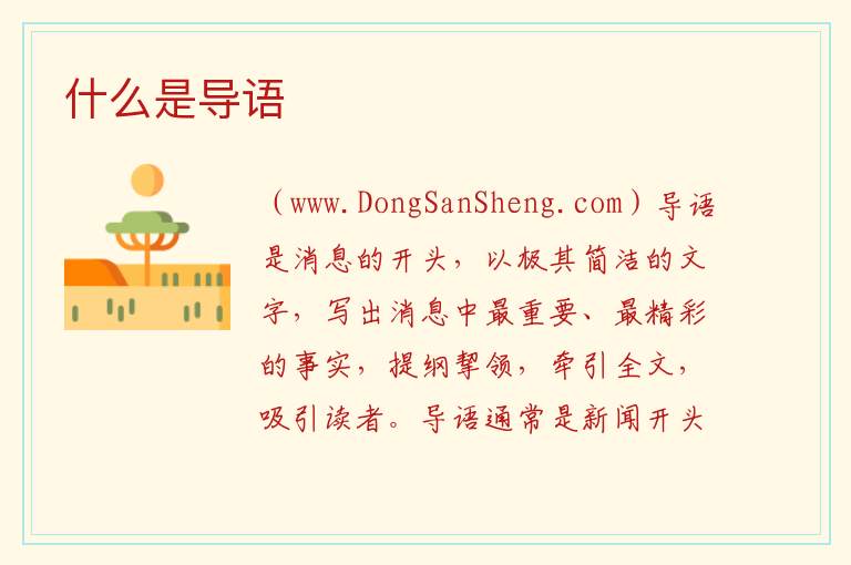 什么是导语 