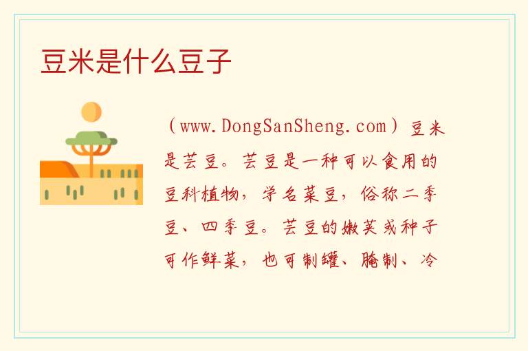 豆米是什么豆子 