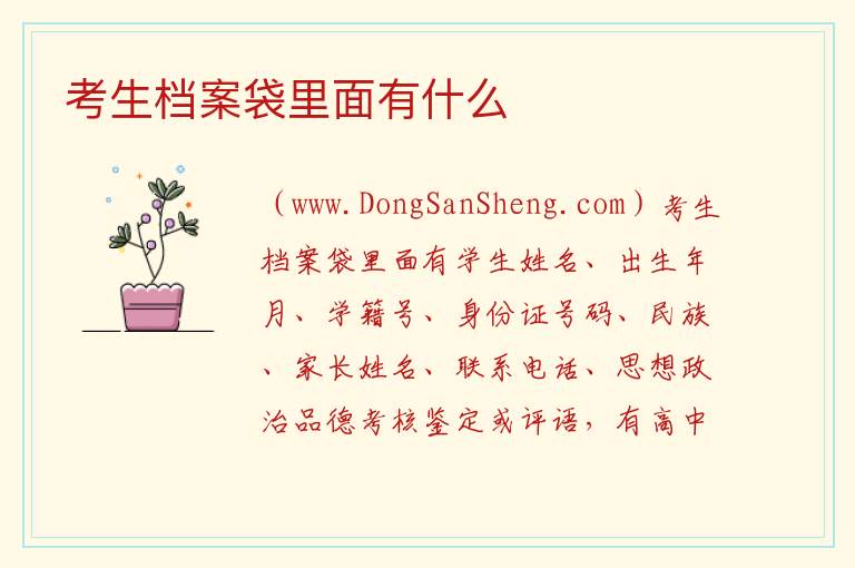考生档案袋里面有什么 