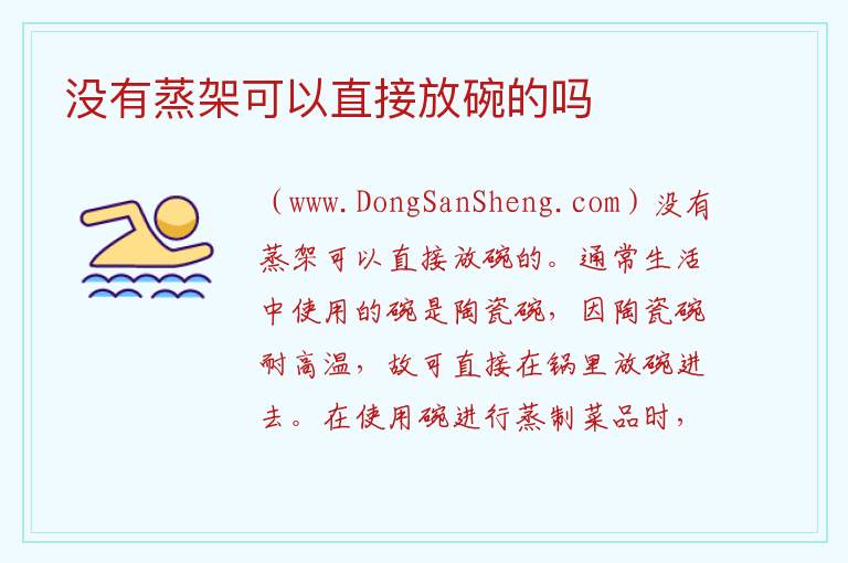 没有蒸架可以直接放碗的吗 