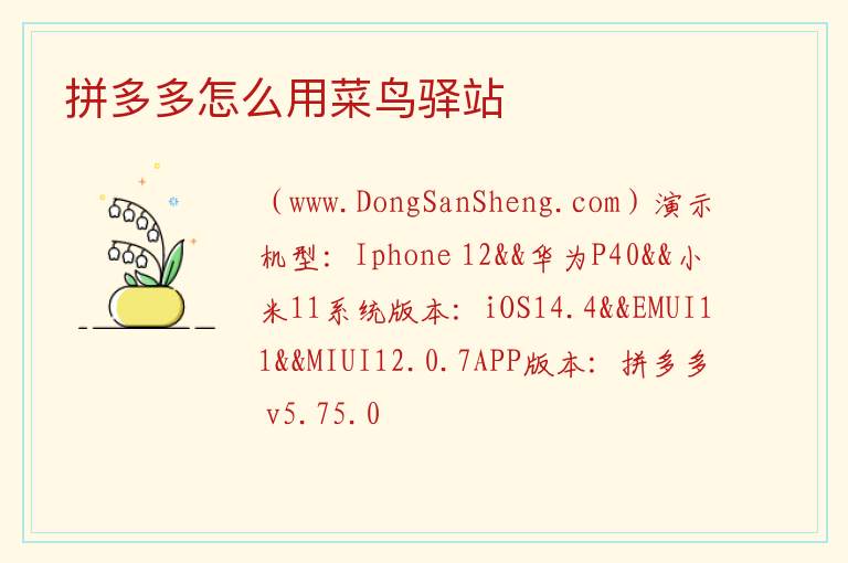 拼多多怎么用菜鸟驿站 