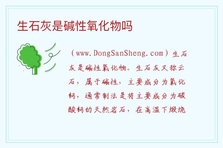 生石灰是碱性氧化物吗 