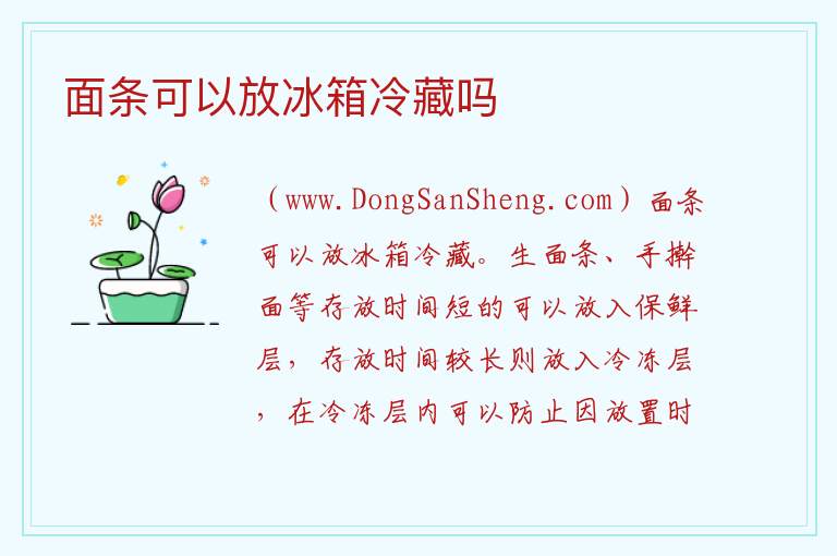 面条可以放冰箱冷藏吗 