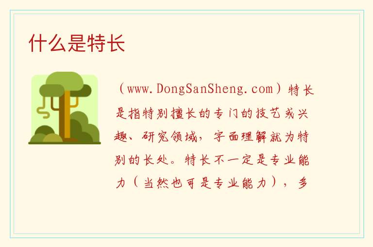 什么是特长 