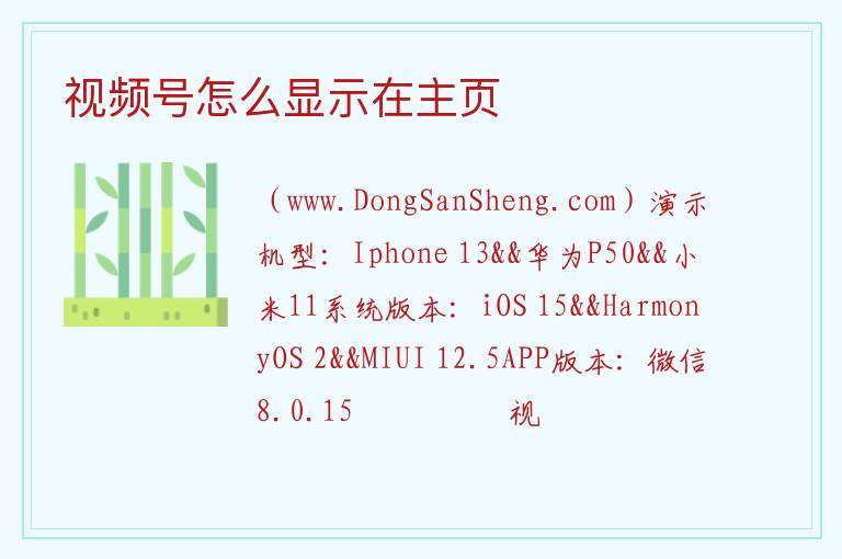 视频号怎么显示页面，视频号怎么显示页面