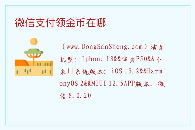 微信支付领金币在哪 