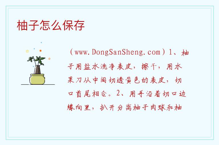 柚子怎么保存 
