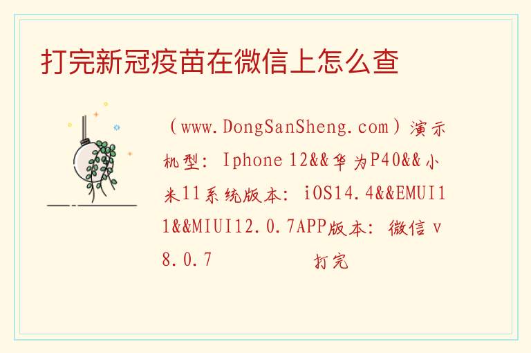 打完新冠疫苗在微信上怎么查 
