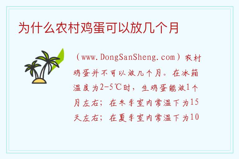 为什么农村鸡蛋可以放几个月 
