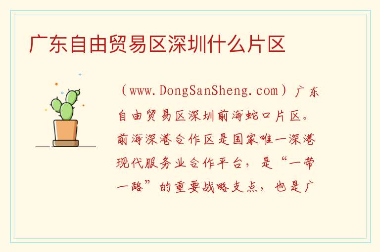 深圳什么片区全面改革开放，深圳什么片区全面改革开放