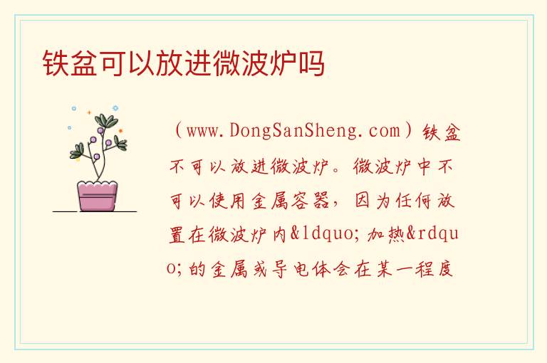 铁盆可以放进微波炉吗 