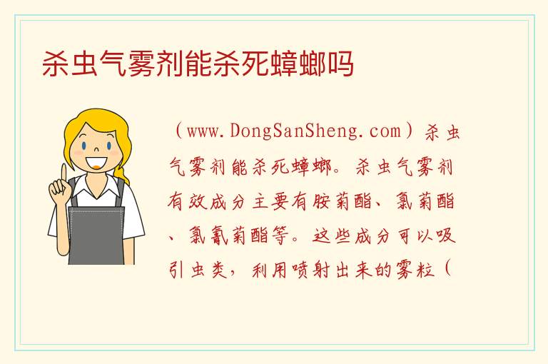 杀虫气雾剂能杀死蟑螂吗 