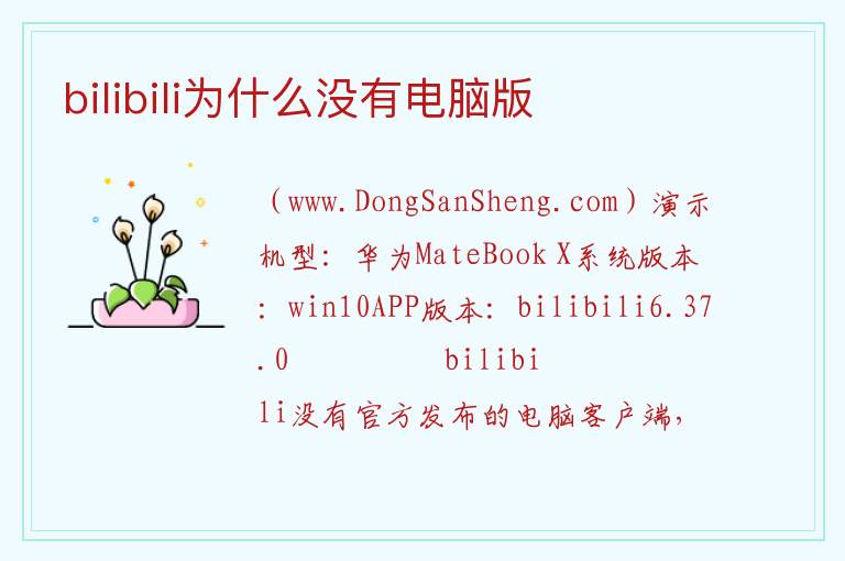bilibili为什么没有电脑版 