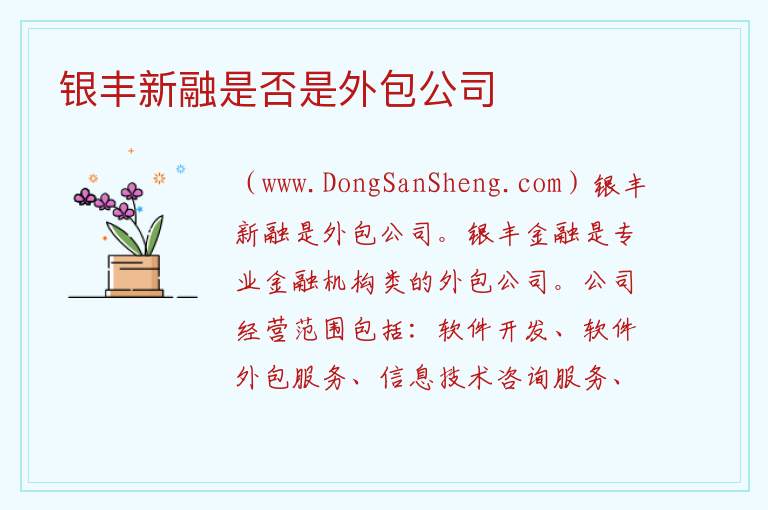 银丰新融是否是外包公司 