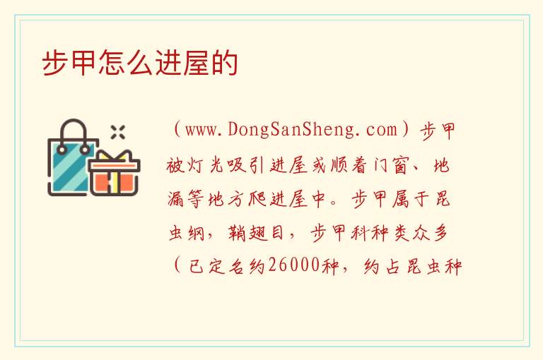 步甲怎么进屋的 