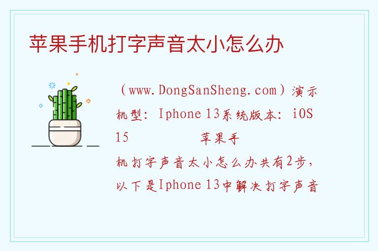 苹果手机打字声音太小怎么办 
