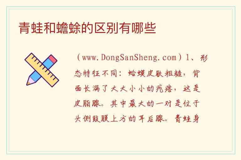 青蛙和蟾蜍的区别有哪些 