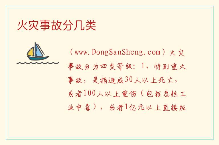 火灾事故分几类 