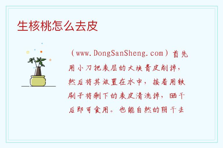 生核桃怎么去皮 