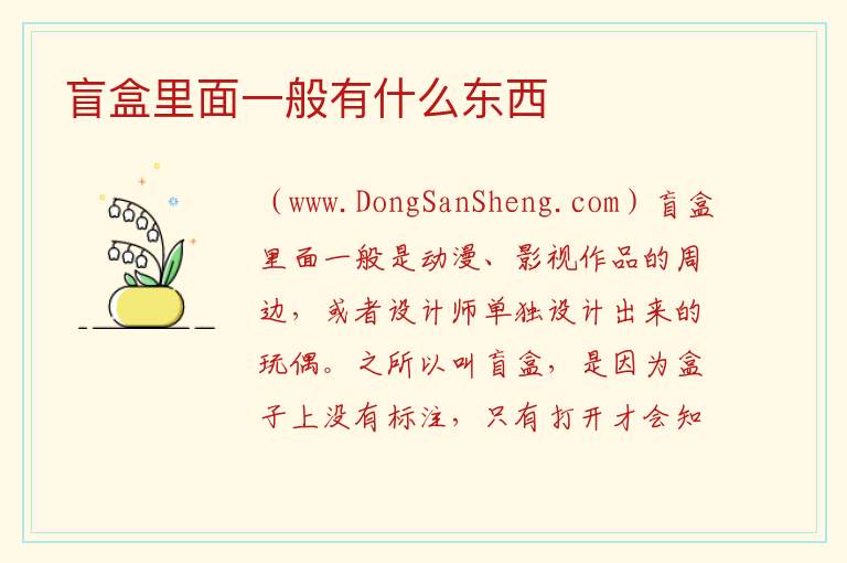 盲盒里面一般有什么东西 