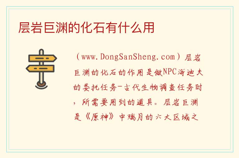 层岩巨渊的化石有什么用 