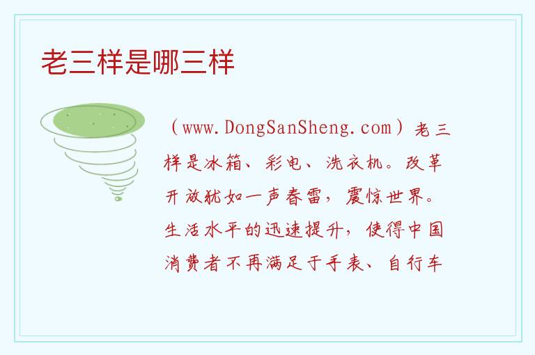 老三样是哪三样 