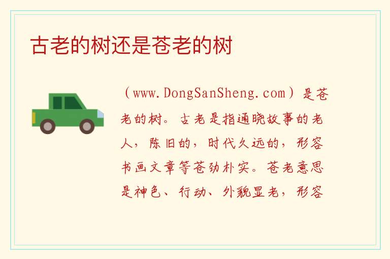 古老的树还是苍老的树 