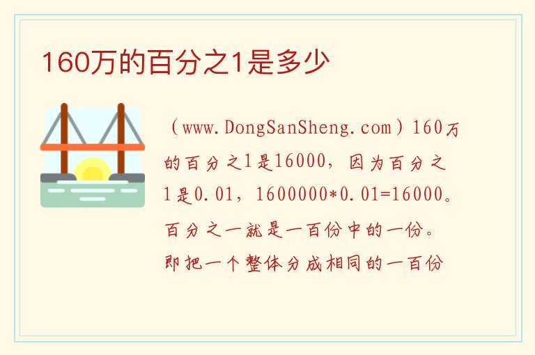 160万的百分之1是多少 