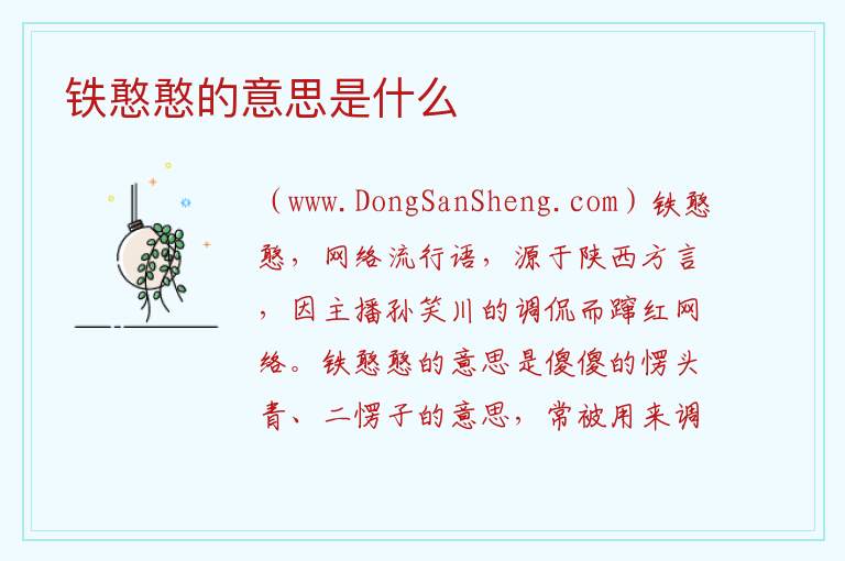 铁憨憨的意思是什么 铁憨憨下一句