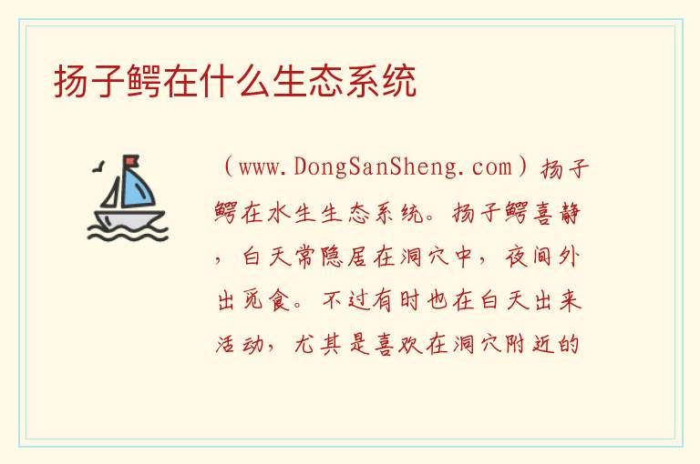 扬子鳄在什么生态系统 