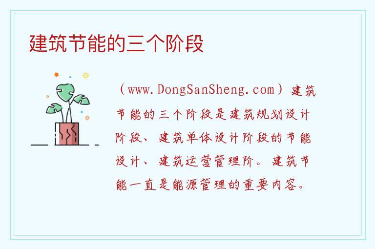 建筑节能的三个阶段 