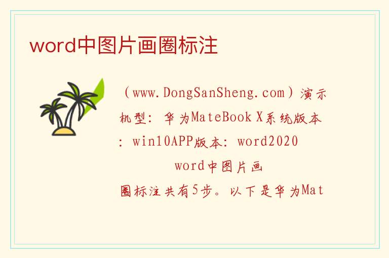 word中图片画圈标注 