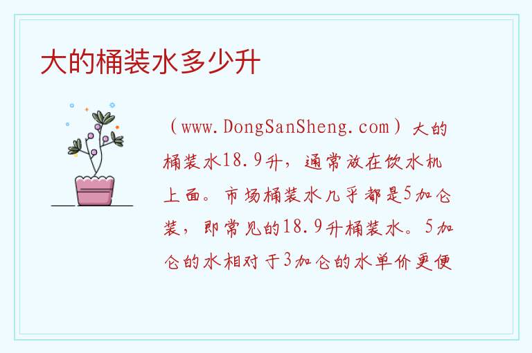 大的桶装水多少升 