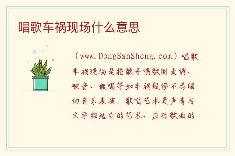 唱歌车祸现场什么意思 