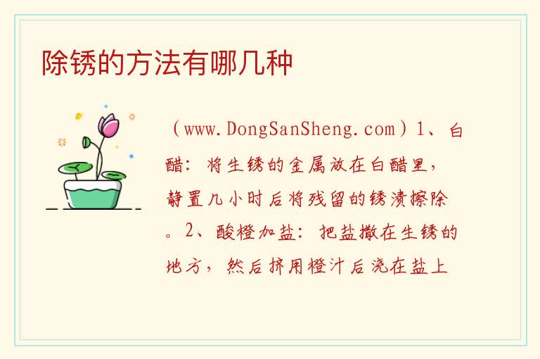 除锈的方法有哪几种 