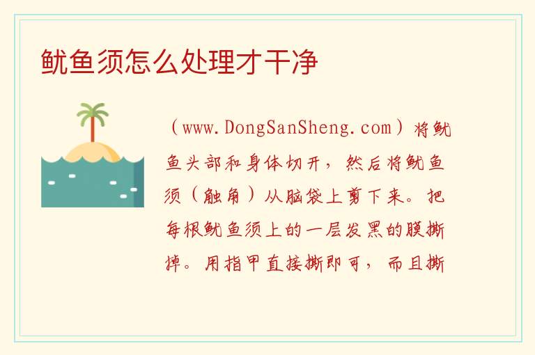 鱿鱼须怎么处理才干净 