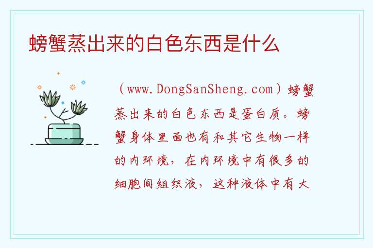 螃蟹蒸出来的白色东西是什么 