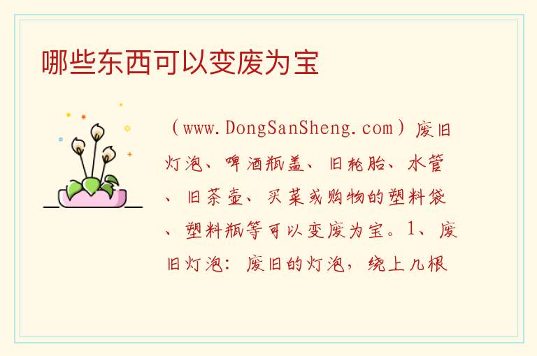 哪些东西可以变废为宝 