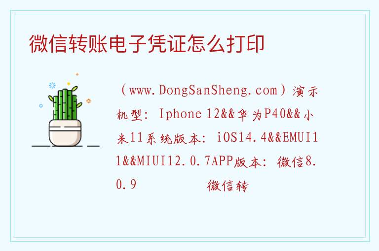 微信转账电子凭证怎么打印 