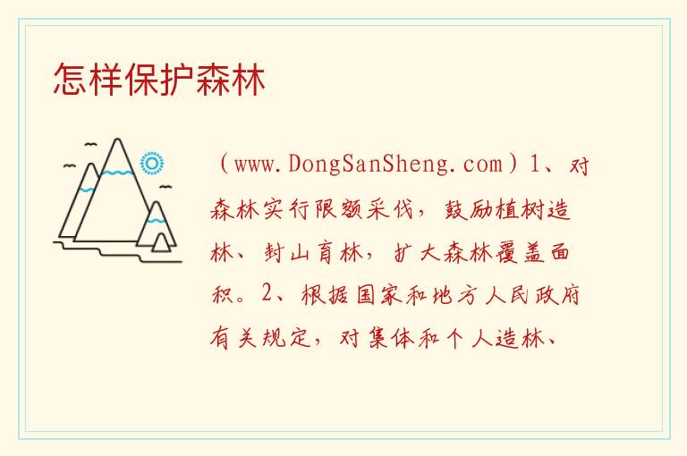 怎样保护森林 