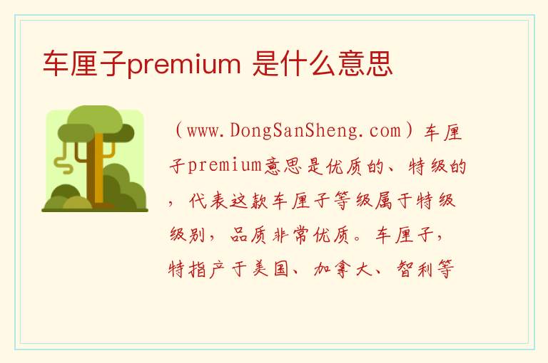 车厘子premium 是什么意思 
