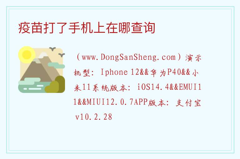 疫苗打了手机上在哪查询 