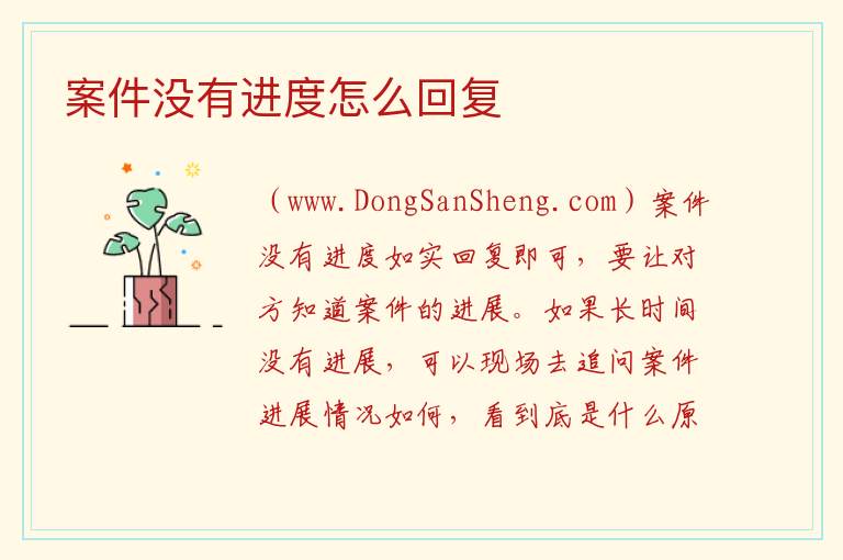 案件没有进度怎么回复 