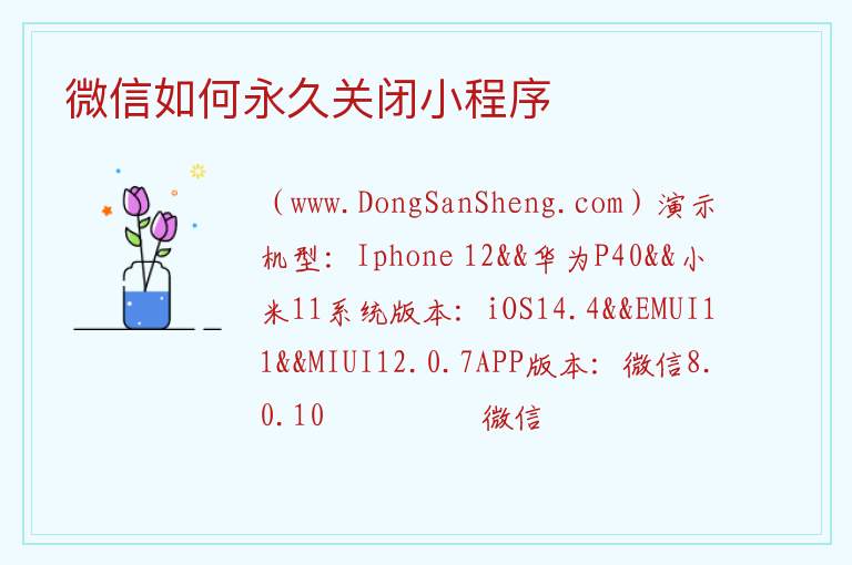 微信如何永久关闭小程序 